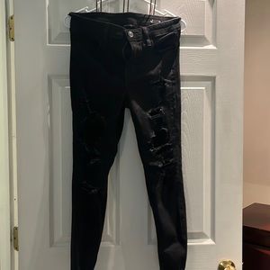 Black ripped Jeggings